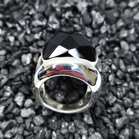 Ilaria Black Onyx .925 Ring Sz 7 - Picture 3 of 6